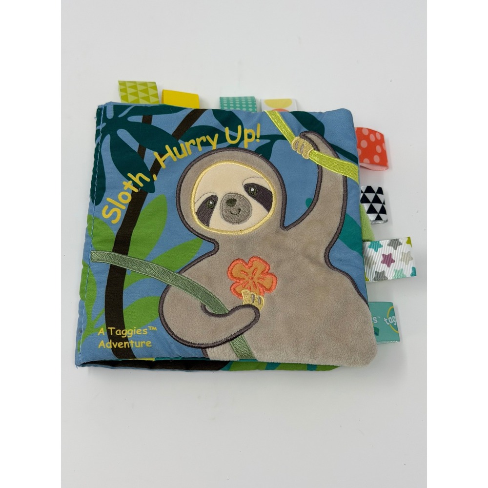 Taggies Sloth Hurry Up Soft Cloth Book Signature Collection Sensory Baby Toy